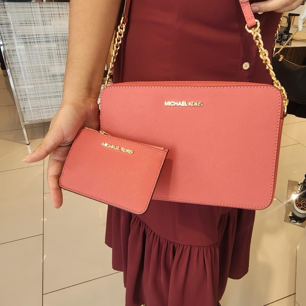 Michael Kors Light Berry Sorbet EW Crossbody and Coinpouch